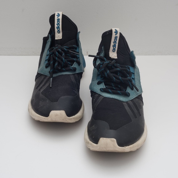 Adidas Tubular Trainers, Black + Blue, Men's - Picture 2 of 5